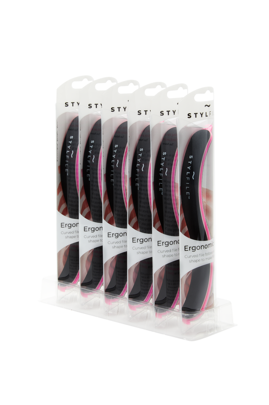Curved 3-in-1 Ergonomic Nail File 6 Pack