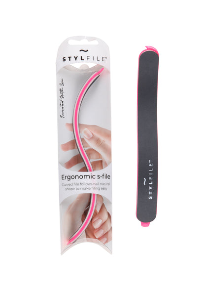 Gebogene ergonomische 3-in-1-Nagelfeile