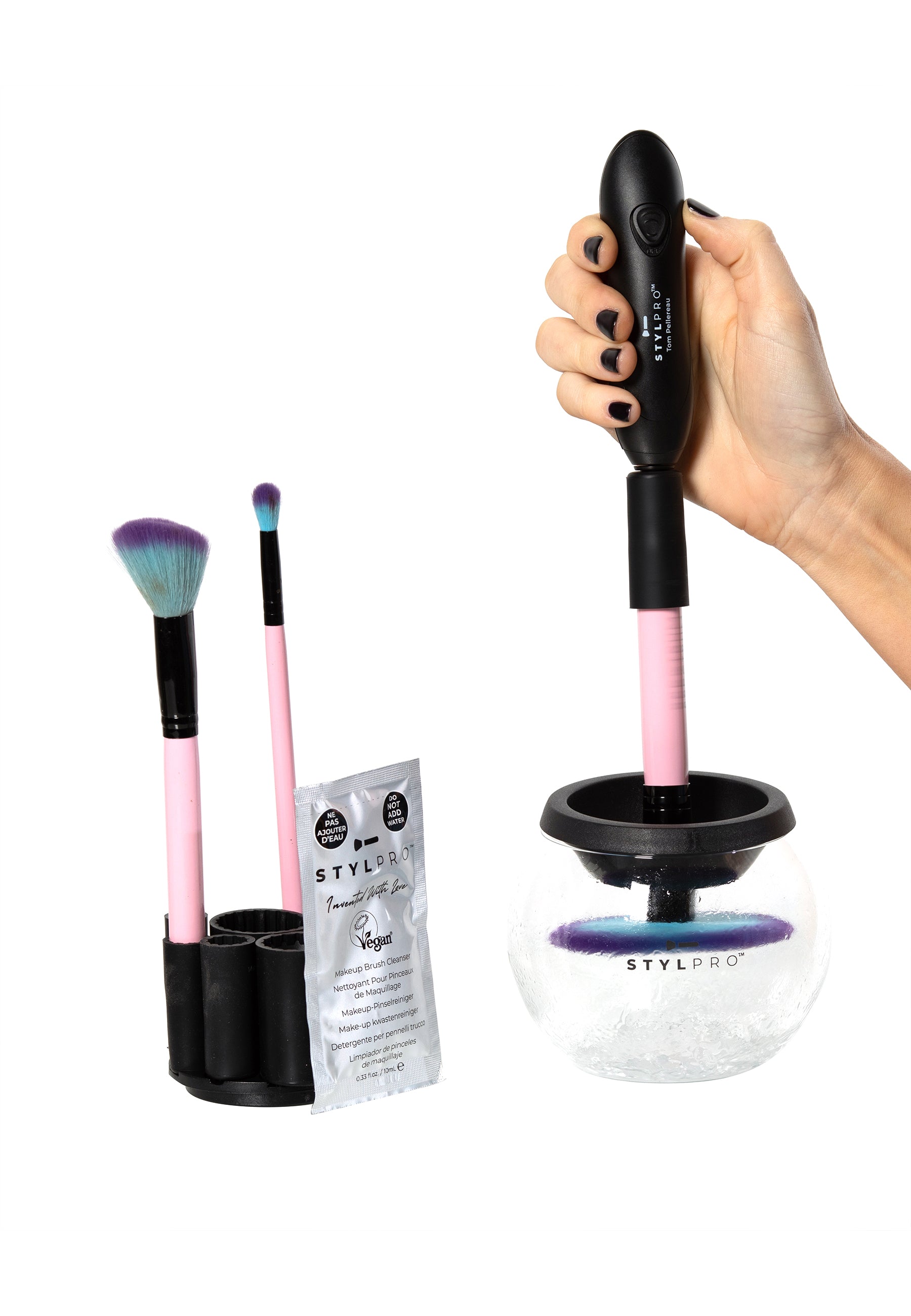 Appareil de nettoyage et de séchage pour pinceaux de maquillage STYLPRO :  Solution de nettoyage GRATUITE de 150 ml, d'une valeur de 8,99 : :  Beauté et Parfum